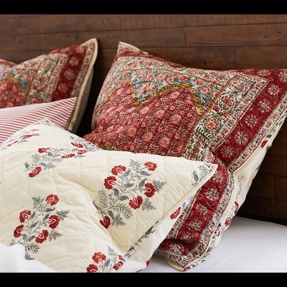 Pottery Barn Bedding S2 New Pottery Barn Zarina Paisley Quilted Standard Shams Poshmark